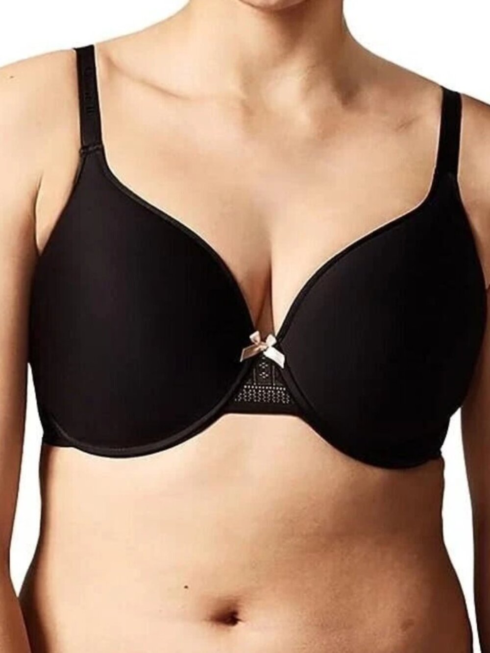 Chantelle C Ideal Plunge Underwire T-Shirt Bra 34D Black 1951 NWT